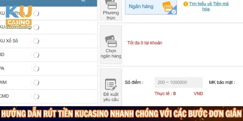 Rút Tiền Kucasino: Thanh Toán Nhanh Qua Phương Thức Hiện Đại 3 Hướng dẫn rút tiền Kucasino nhanh chóng với các bước đơn giản